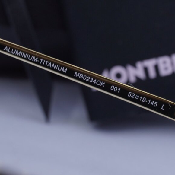 Montblanc MB0234OK 001 Square Eyeglasses 52mm – Gold - Picture 9 of 11